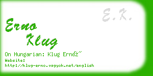 erno klug business card